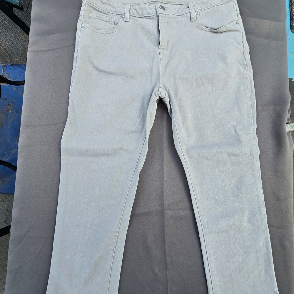 Michael Kors Women's Light Gray Straight Leg Jeans